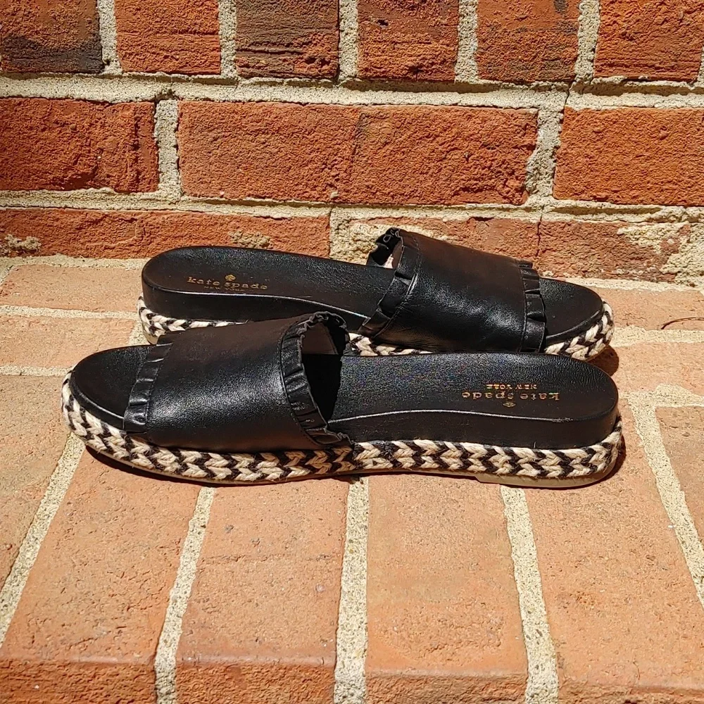 Kate Spade Zahara Black Slide Sandals Size 7.5 (17)